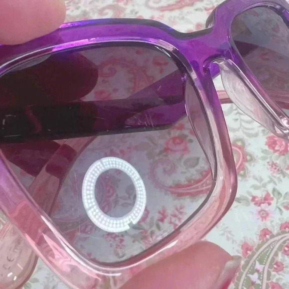 Pink and Purple Ombre Sunglasses Square Rectangular Cateye - Picture 5 of 5